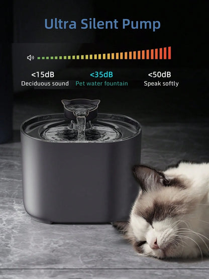 Pet Cat Water Fountain Automatic Circulation Filter Cat and Dog Water Fountain USB Electric Silent Pump